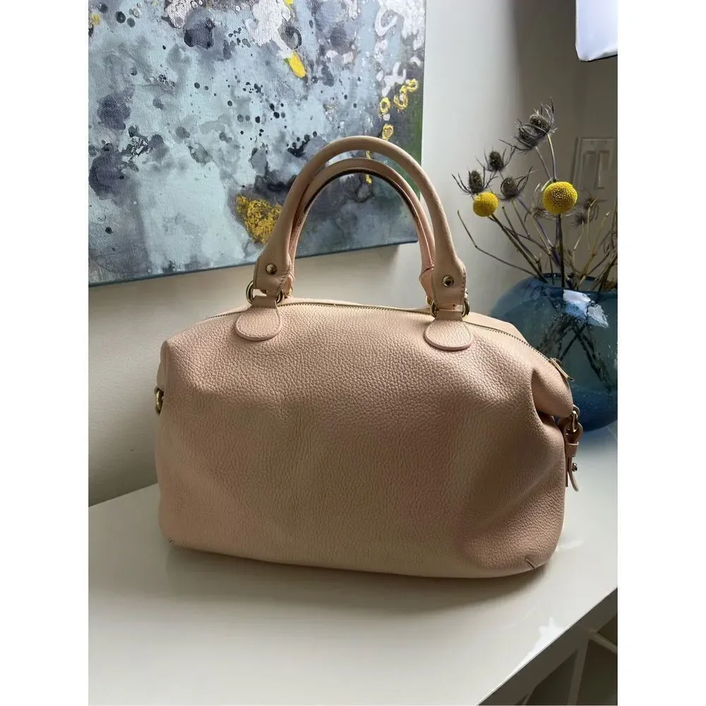 VERSACE COLLECTION Pebbled Leather Pink Handle Bag
